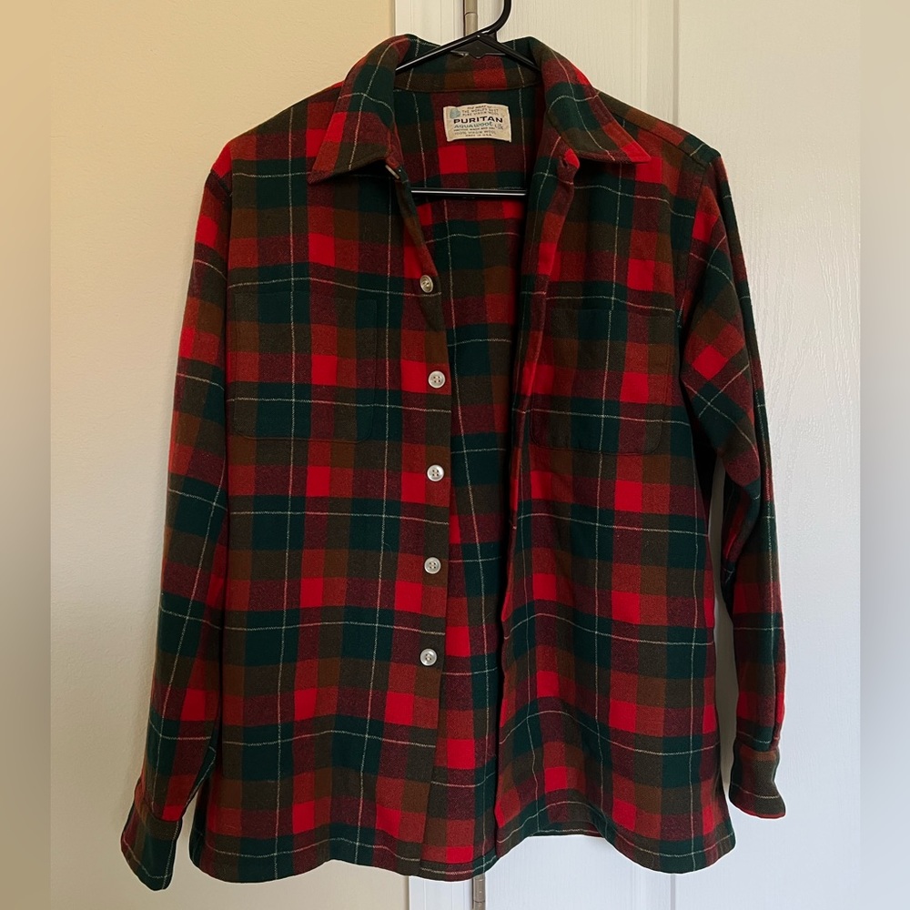 Vintage 1960s plaid wool flannel